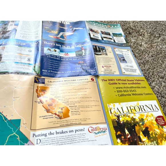2001 California Travel Ideas Map Official Tourism Fold Out Map - Picture 11 of 15